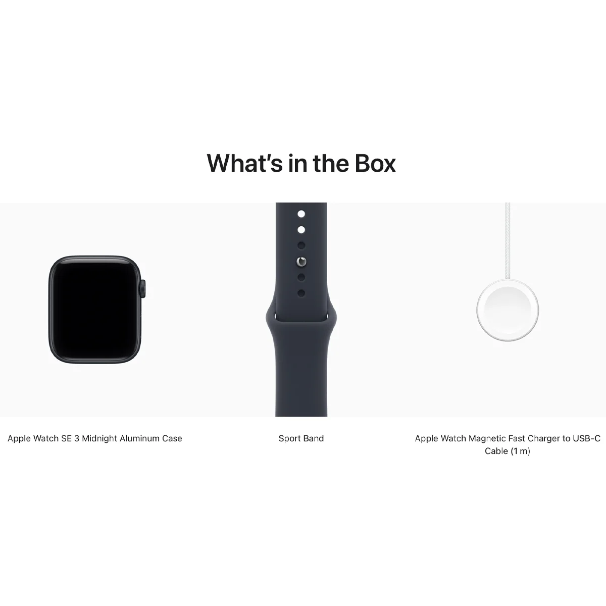 Умные часы Apple Watch SE 3 (2026) 44mm Midnight Aluminium Case with Navy Blue Sport Band - M/L
