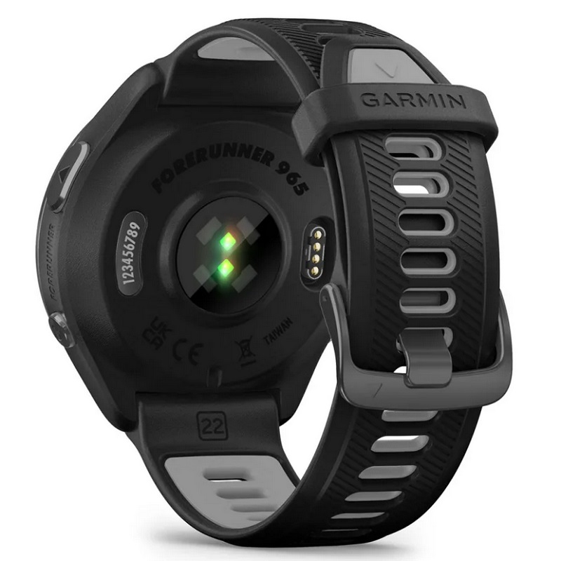 Умные часы Garmin Forerunner 965 Carbon Grey DLC Titanium Bezel with Black Case and Black/Powder Grey Silicone Band (010-02809-10)