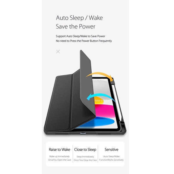 Чехол-книжка Dux Ducis для iPad 10.9 (2022)/11 (2025 A16) Domo Toby Series Black