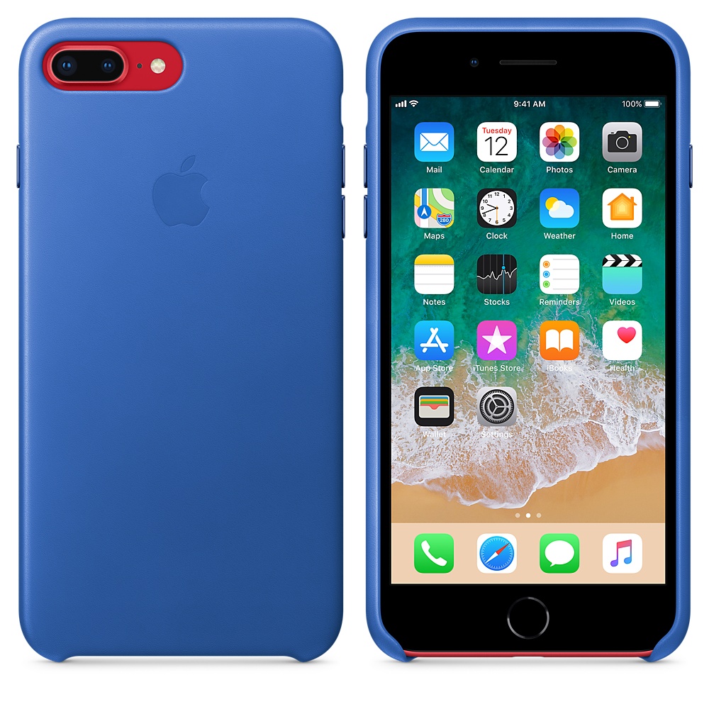 Кожаный чехол Apple iPhone 8 Plus Leather Case Electric Blue (MRG92ZM/A) для iPhone 7 Plus/iPhone 8 Plus