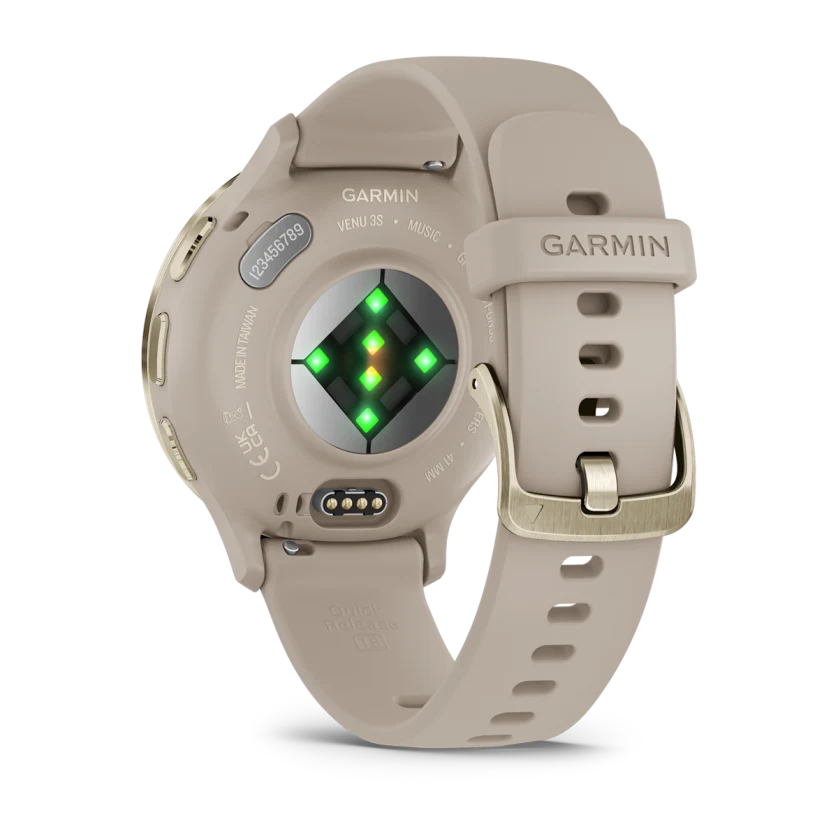 Умные часы Garmin Venu 3S Soft gold stainless steel bezel with French grey case and silicone band (010-02785-02)