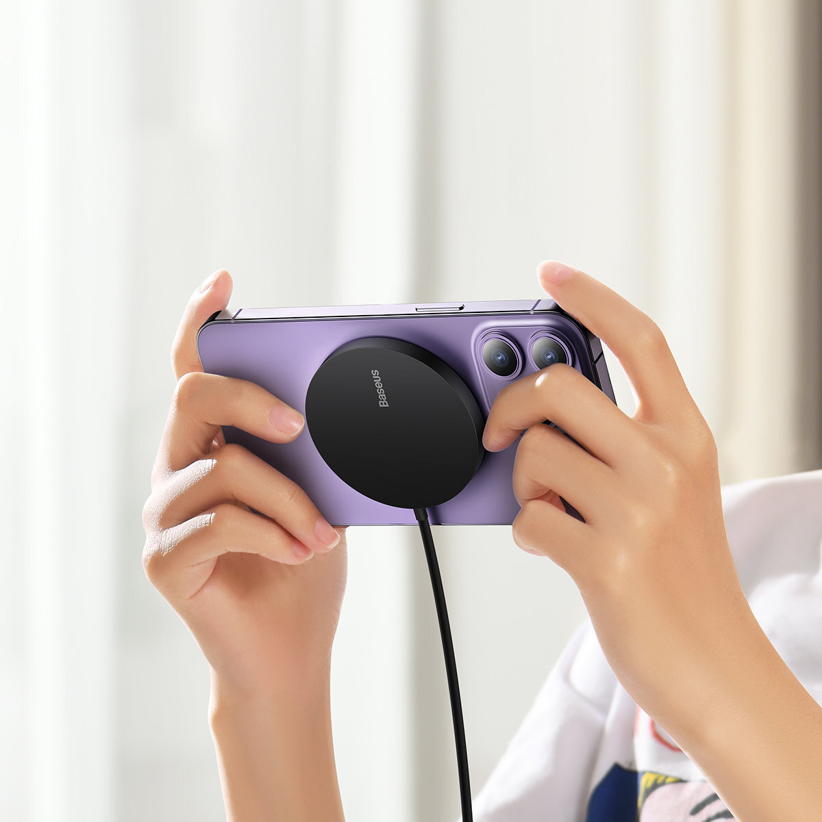 Беспроводное зарядное устройство Baseus Simple Mini3 Magnetic MagSafe Qi 15W Black