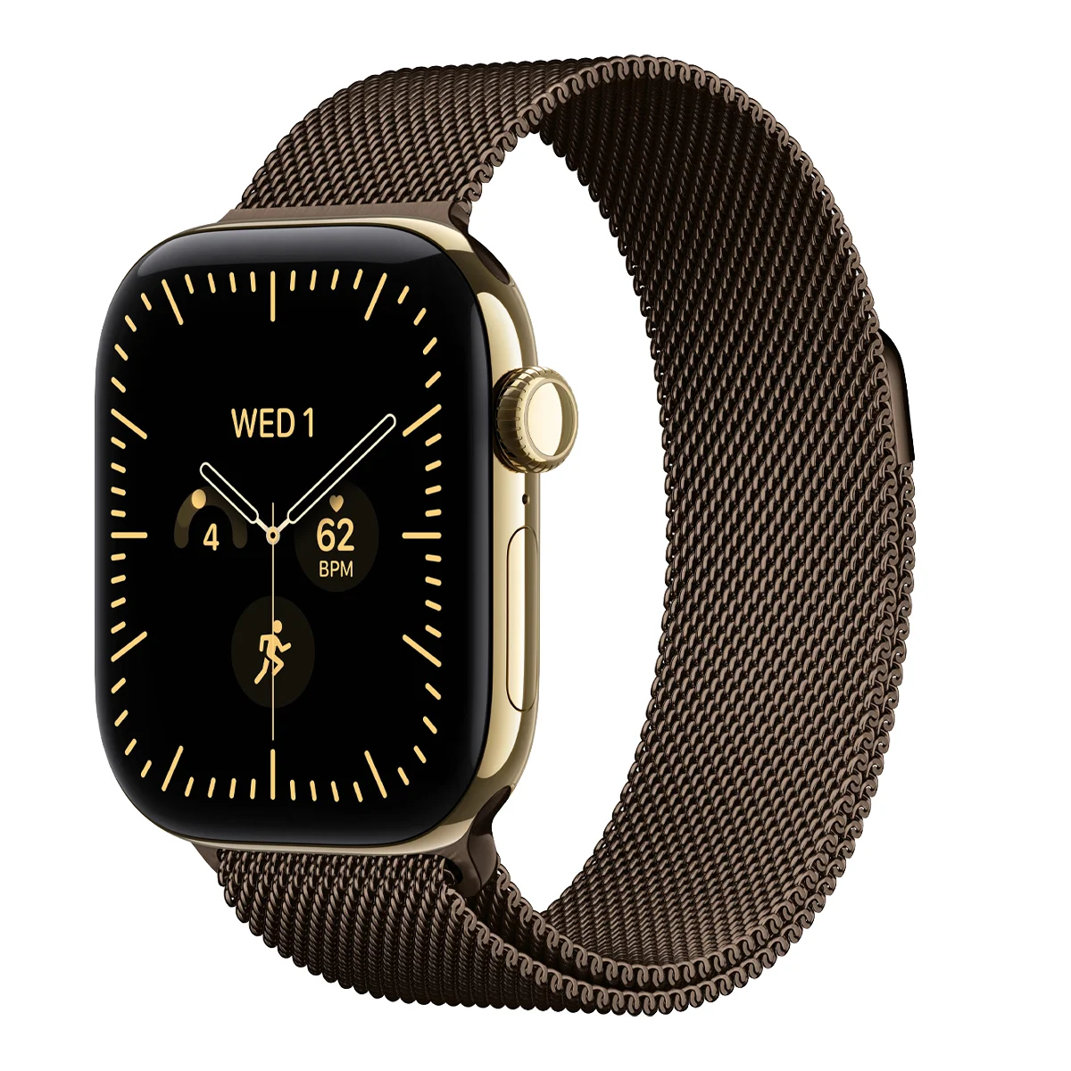 Умные часы Apple Watch Series 12 GPS + Cellular, 42mm Radiant Gold Titanium Case with Dark Bronze Milanese Loop