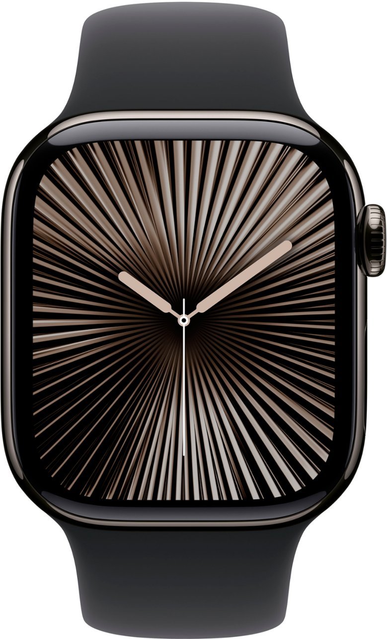 Умные часы Apple Watch Series 10 GPS + Cellular, 42mm Slate Titanium Case with Black Sport Band - M/L