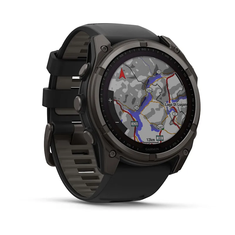 Умные часы Garmin fenix 8 – 51 mm Solar Sapphire carbon gray DLC titanium with black/pebble gray silicone (010-02907-11)