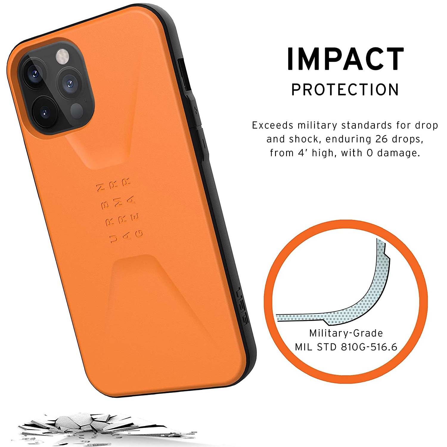 Противоударный защитный чехол UAG Civilian Orange для iPhone 12 Pro Max