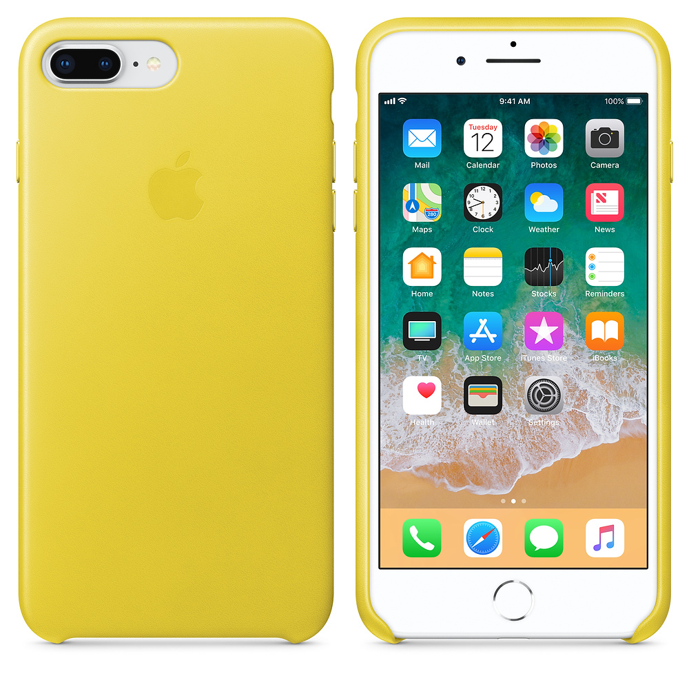 Кожаный чехол Apple iPhone 8 Plus Leather Case Spring Yellow (MRGC2ZM/A) для iPhone 7 Plus/iPhone 8 Plus