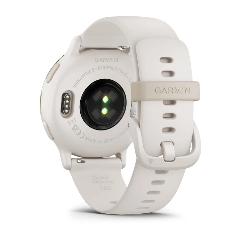 Умные часы Garmin vivoactive 5 Cream gold aluminium bezel with ivory case and silicone band (010-02862-11)