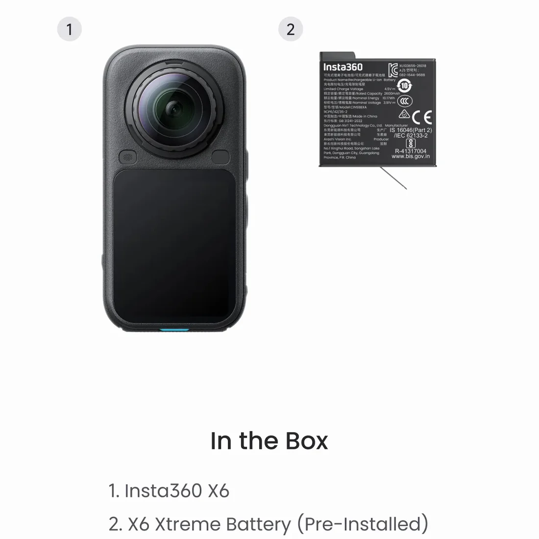 Экшн-камера Insta360 X6 Standard Bundle Midnight Black