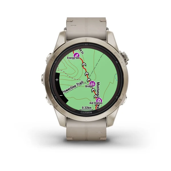 Умные часы Garmin fenix 7S Pro – Sapphire Solar Edition Soft Gold with Limestone Leather Band (010-02776-30)