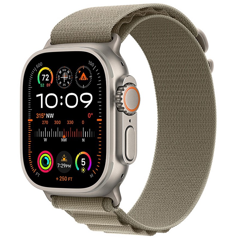 Умные часы Apple Watch Ultra 2 GPS + Cellular, 49mm Titanium Case with Olive Alpine Loop - Large