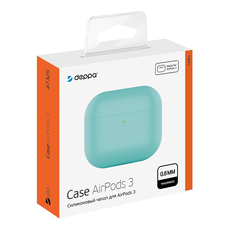 Силиконовый чехол Deppa Mint для AirPods 3 (47325)