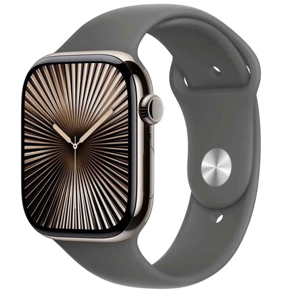 Умные часы Apple Watch Series 10 GPS + Cellular, 46mm Natural Titanium Case with Stone Grey Sport Band - S/M