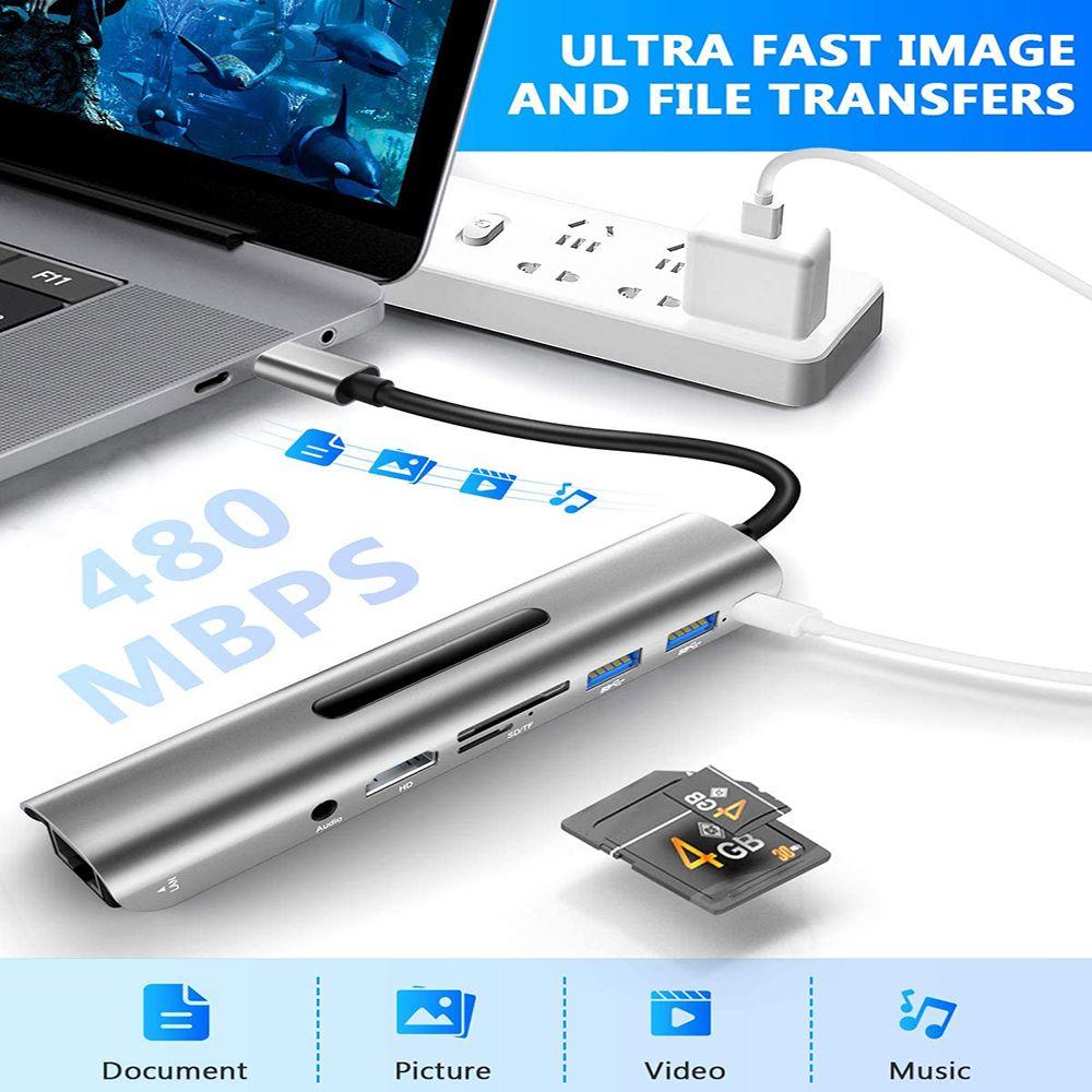 USB-концентратор iNeez Slim 8-in-1 USB-C Hub