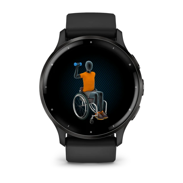 Умные часы Garmin Venu 3 Slate stainless steel bezel with black case and silicone band (010-02784-01)