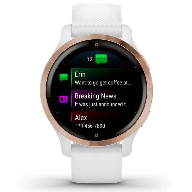 Умные часы Garmin Venu 2S Rose Gold Stainless Steel Bezel with White Case and Silicone Band (010-02429-13)