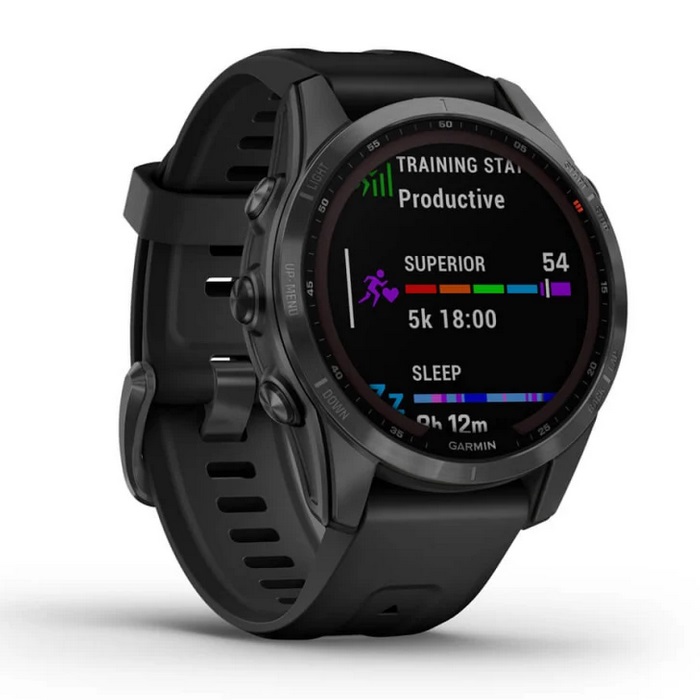 Умные часы Garmin fenix 7S – Solar Edition Slate Gray with Black Band (010-02539-13)