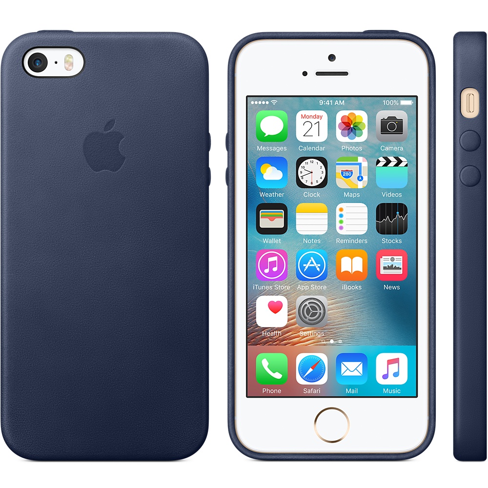 Кожаный чехол Apple Leather Case Midnight Blue (MMHG2ZM/A) для iPhone 5S/SE