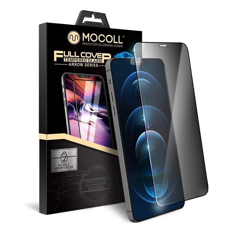 Защитное стекло MOCOLL полноразмерное 2.5D для iPhone 12/12 Pro (серия Arrow) приватное