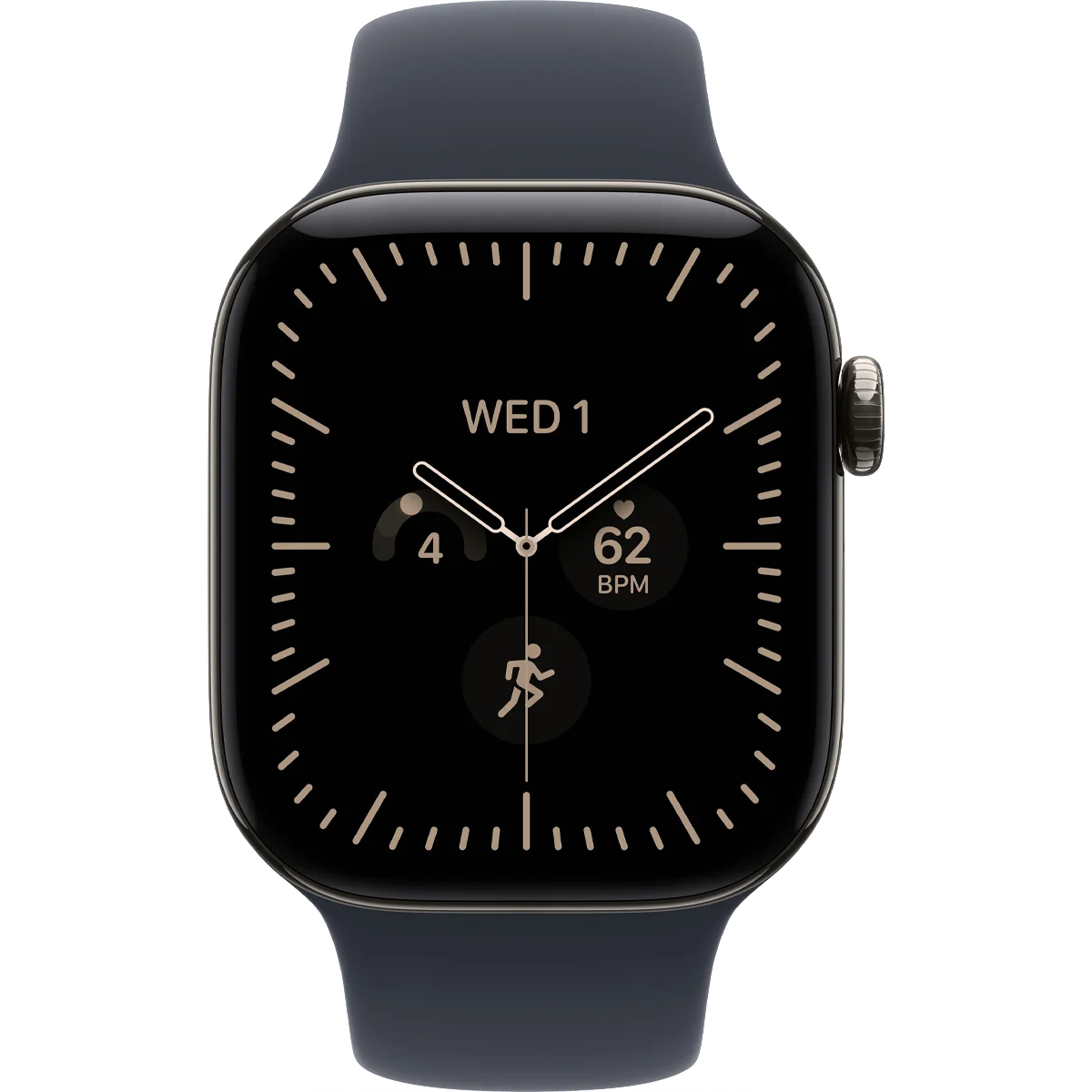 Умные часы Apple Watch Series 12 GPS + Cellular, 42mm Natural Titanium Case with Navy Blue Sport Band - S/M