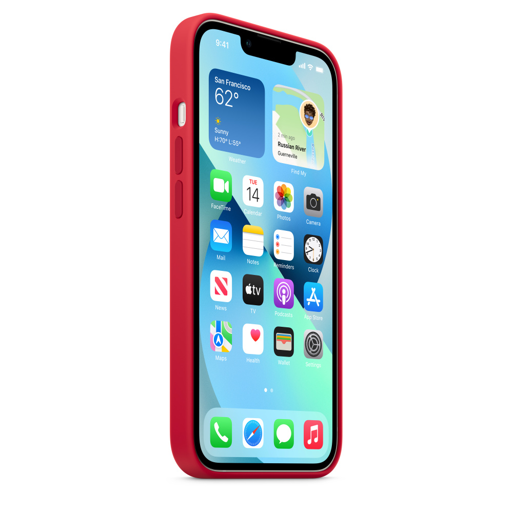Силиконовый чехол Naturally Silicone Case with MagSafe Red для iPhone 13