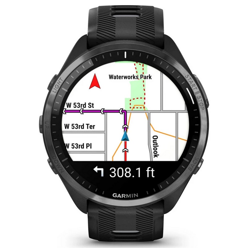 Умные часы Garmin Forerunner 965 Carbon Grey DLC Titanium Bezel with Black Case and Black/Powder Grey Silicone Band (010-02809-10)