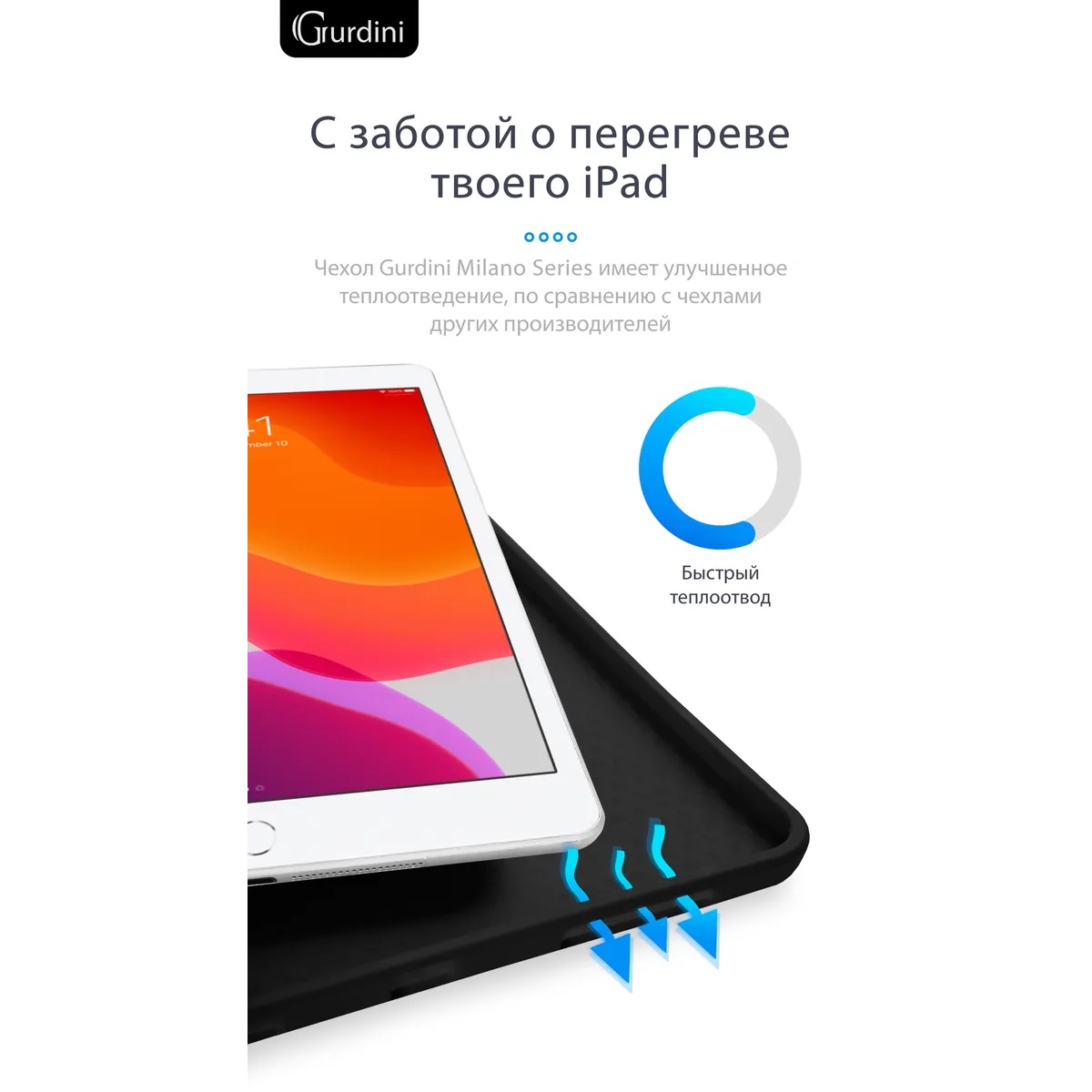 Чехол-книжка Gurdini Milano Series (pen slot) для iPad 10.2 Black