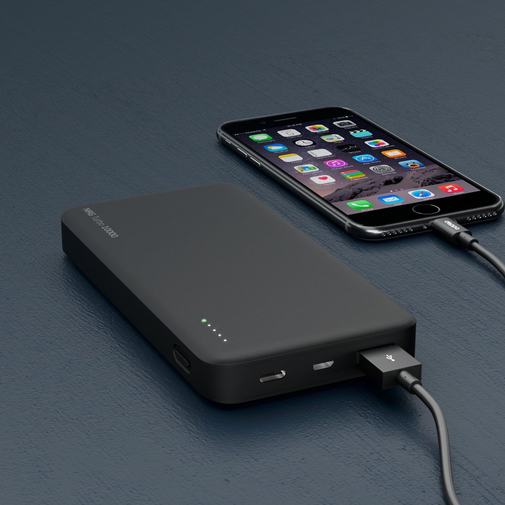 Внешний аккумулятор Deppa NRG Turbo 10000 mAh, 18Вт, USB, Type-C, QuickCharge 3.0, Power Delivery Черный (33518)