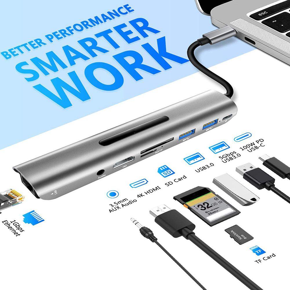USB-концентратор iNeez Slim 8-in-1 USB-C Hub