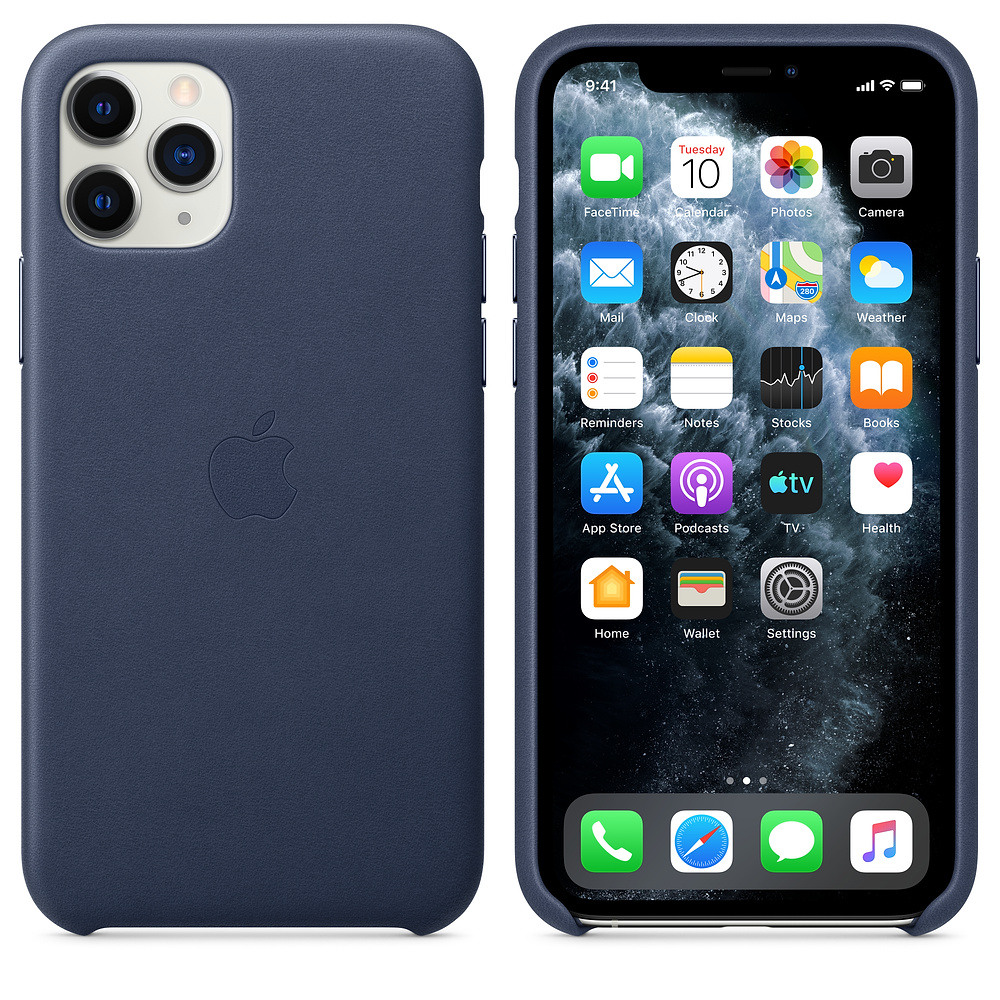Кожаный чехол Apple iPhone 11 Pro Leather Case - Midnight Blue (MWYG2ZM/A) для iPhone 11 Pro