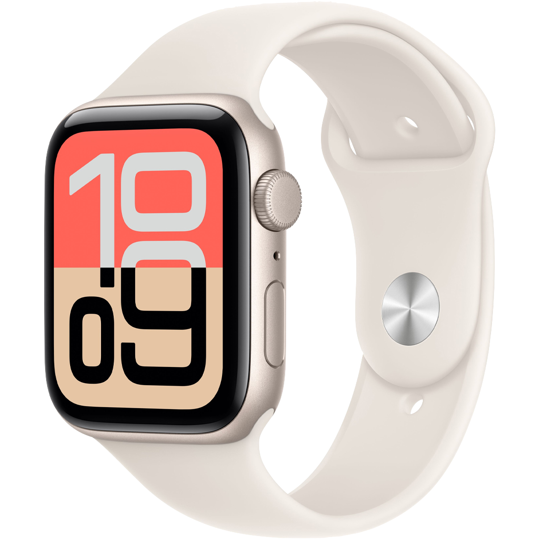 Умные часы Apple Watch SE 3 (2025) 44mm Starlight Aluminum Case with Starlight Sport Band - S/M