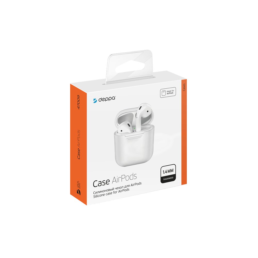 Силиконовый чехол Deppa White для AirPods (47009)