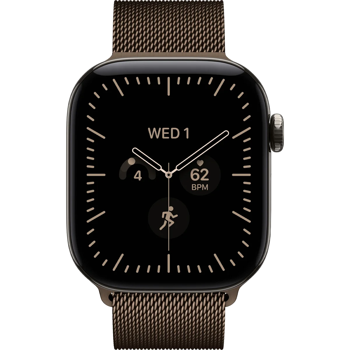 Умные часы Apple Watch Series 12 GPS + Cellular, 42mm Natural Titanium Case with Dark Bronze Milanese Loop