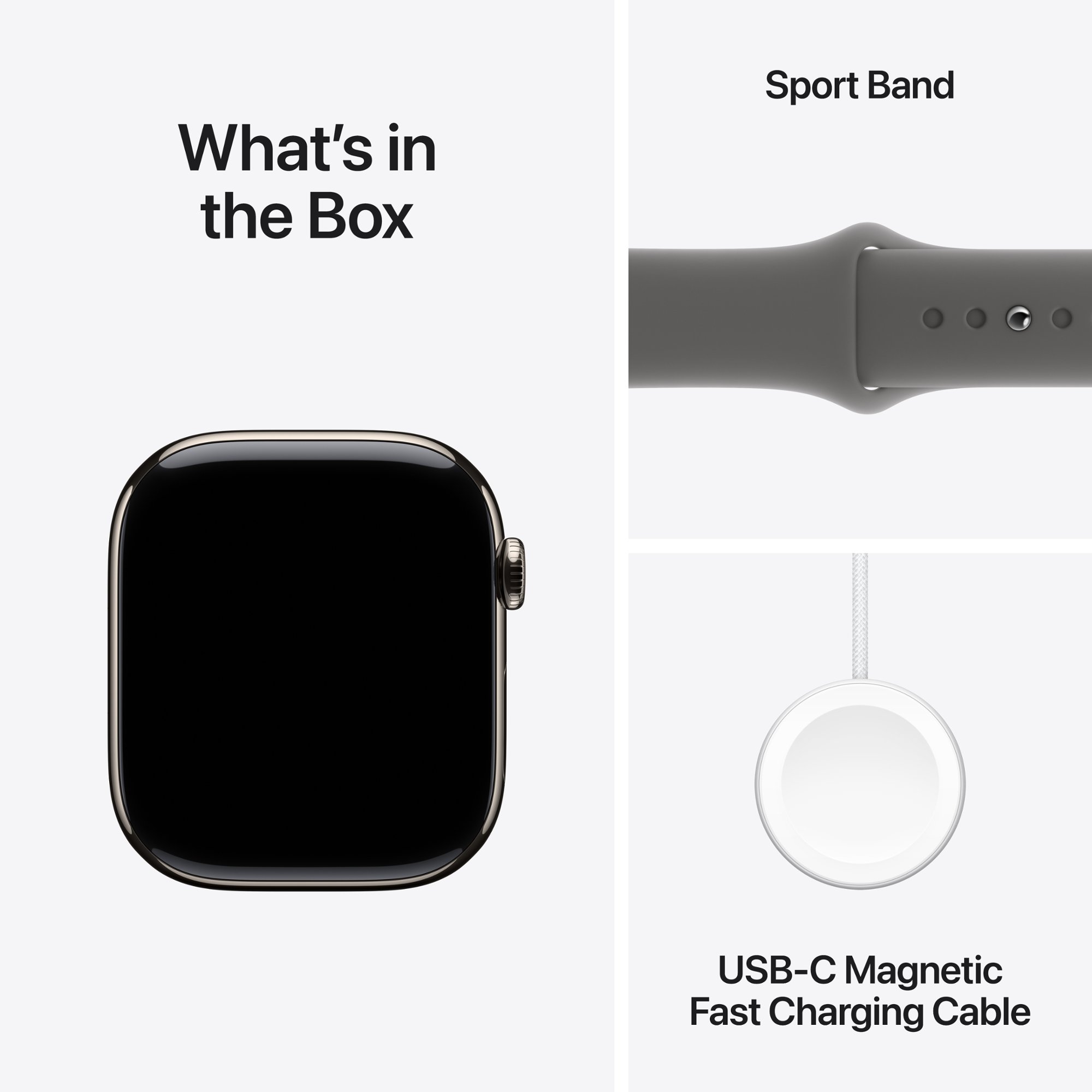 Умные часы Apple Watch Series 10 GPS + Cellular, 46mm Natural Titanium Case with Stone Grey Sport Band - S/M