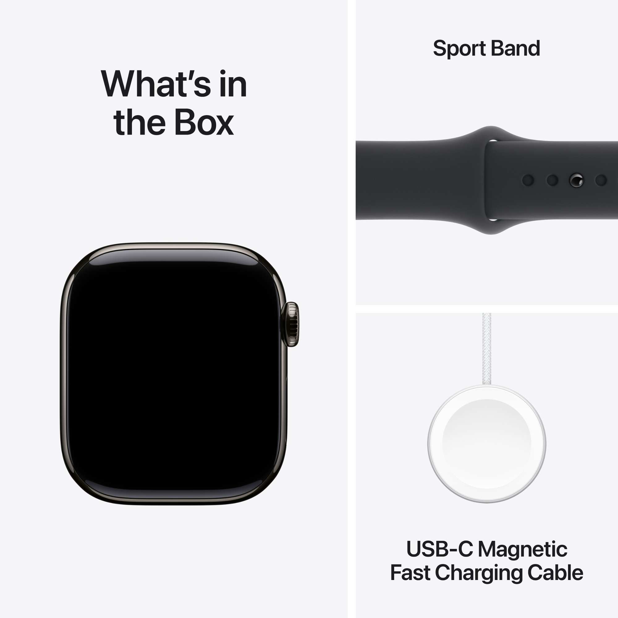 Умные часы Apple Watch Series 10 GPS + Cellular, 42mm Slate Titanium Case with Black Sport Band - M/L