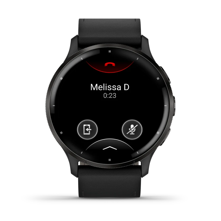 Умные часы Garmin Venu 3 Slate stainless steel bezel with black case and black leather band (010-02784-52)