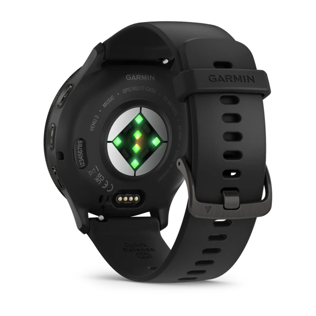 Умные часы Garmin Venu 3 Slate stainless steel bezel with black case and silicone band (010-02784-01)