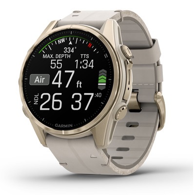 Умные часы Garmin fenix 8 – 43 mm AMOLED Sapphire soft gold stainless steel with a fog gray leather band (010-02903-40)