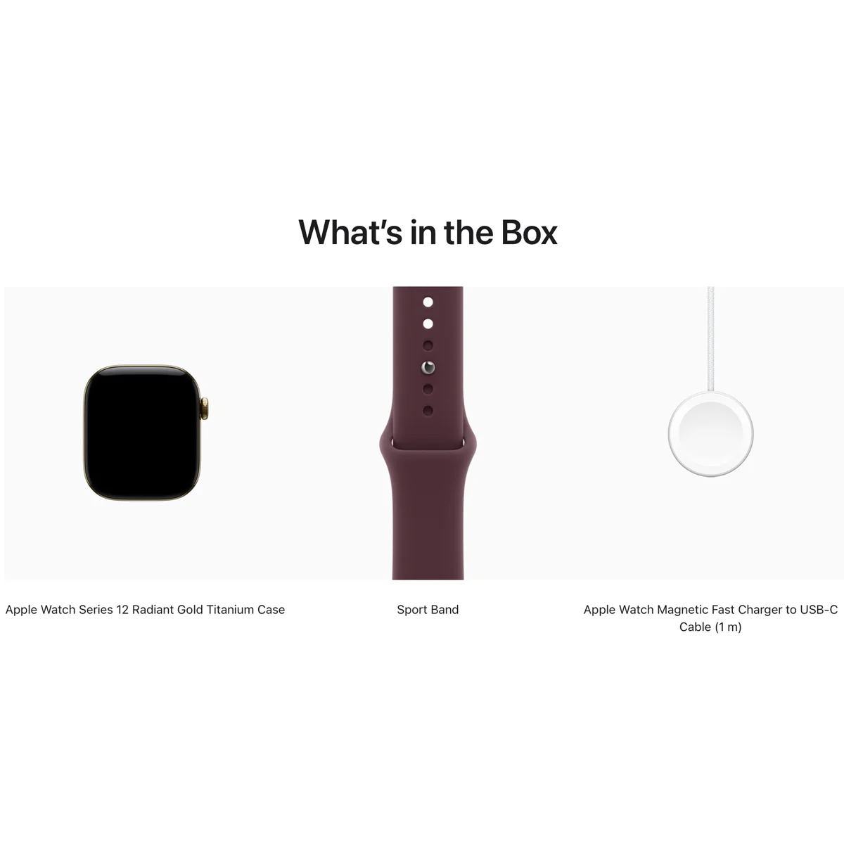 Умные часы Apple Watch Series 12 GPS + Cellular, 42mm Radiant Gold Titanium Case with Burgundy Sport Band - M/L
